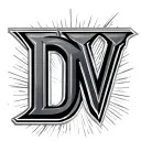 los angeles logo but instead DV initials tattoo design idea