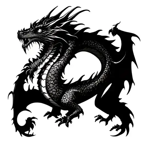 terrifying dragon tattoo design idea