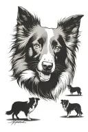 border collie floppy ears herding portrait tattoo tattoo design idea