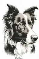 border collie floppy ears herding portrait tattoo tattoo design idea