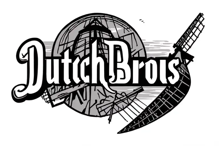 dutch bros windmill tattoo design idea