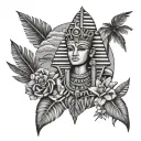 hawaii and egypt tattoo design idea