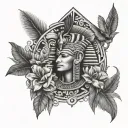 hawaii and egypt tattoo design idea
