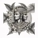 hawaii and egypt tattoo design idea