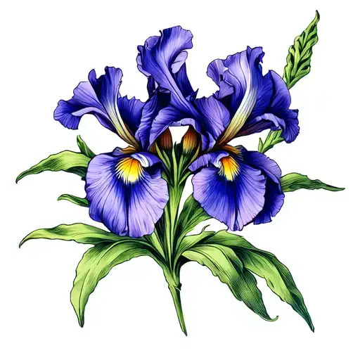 iris flower dna tattoo design idea