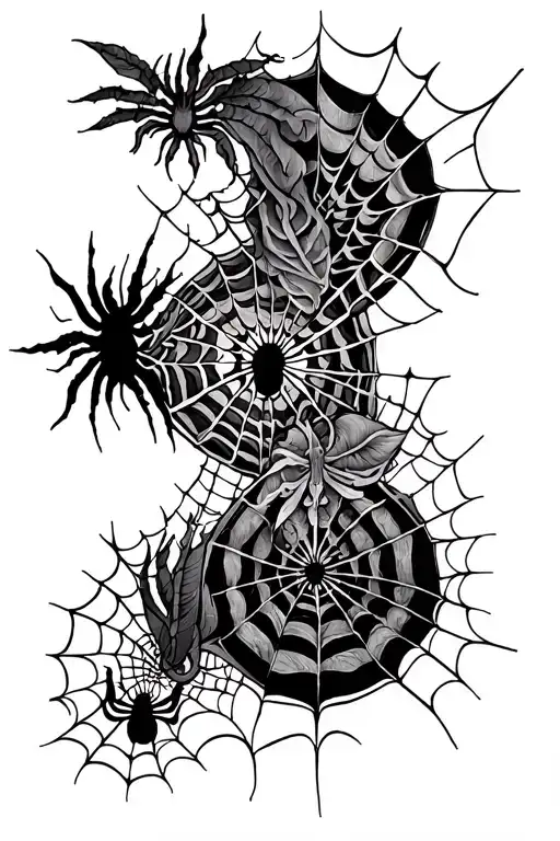 spider webs and tapestry  tattoo design idea