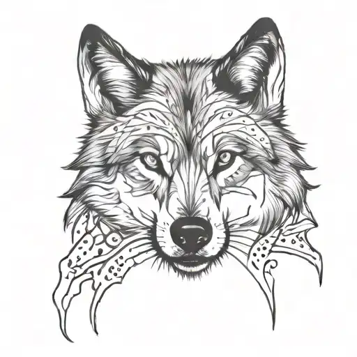 Wolf and scars wounds tattoo design idea