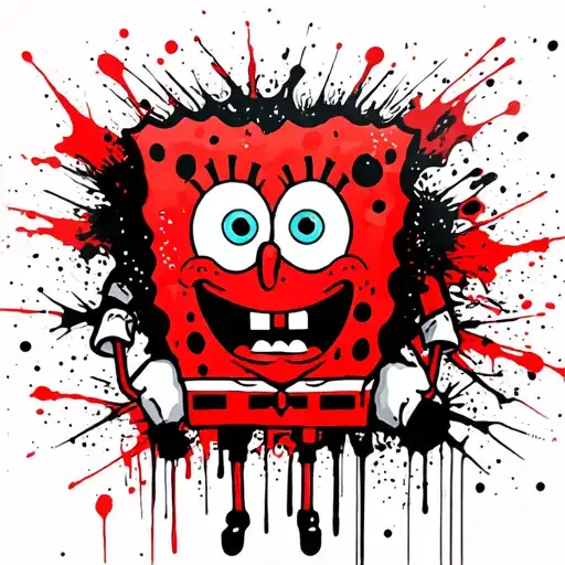 psychopath spongebob squarepants tattoo design idea