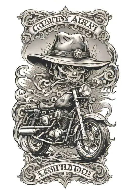 country art with welding tattoo design idea