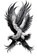 two phoenix touching beaks with symmetrical design tattoo design idea