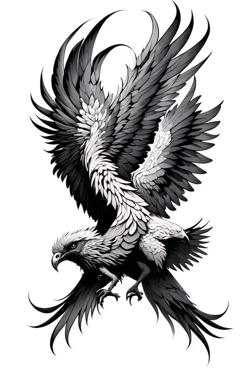two phoenix touching beaks with symmetrical design tattoo design idea