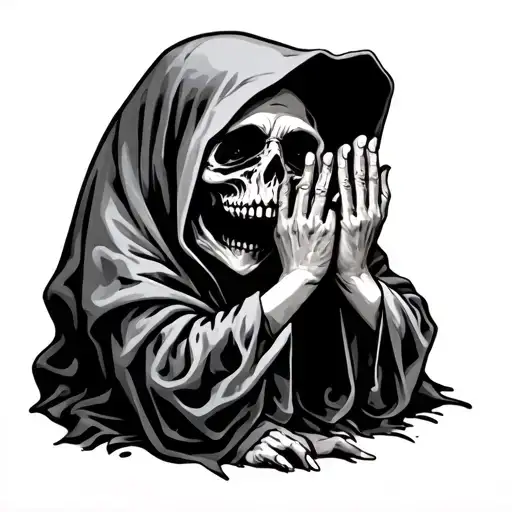 see no evil speak no evil hear no evil baby grim reaper tattoo design idea