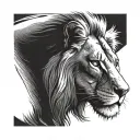 lion with scar on eye tattoo design idea