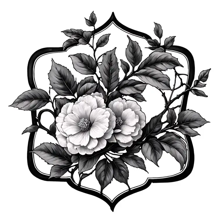 dainty feminine spine elongated vine / greenery leaves and branches tattoo design idea