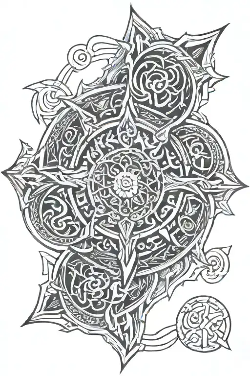 viking shield tattoo design idea