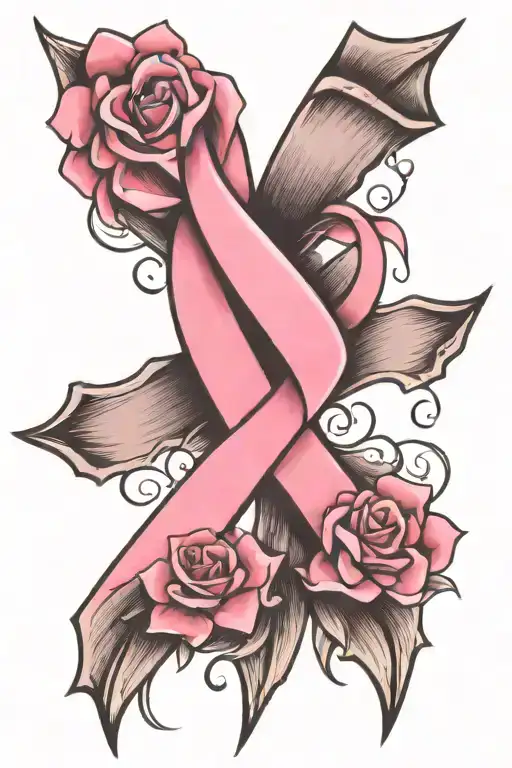 not today breast cancer ribbon tattoo design idea