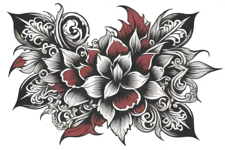 Burgundy Blades tattoo design idea