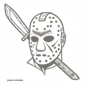 Jason Voorhees with a machete and friday 13th tattoo design idea
