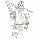 Jason Voorhees with a machete and friday 13th tattoo design idea