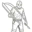 Jason Voorhees with a machete and friday 13th tattoo design idea