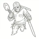 Jason Voorhees with a machete and friday 13th tattoo design idea