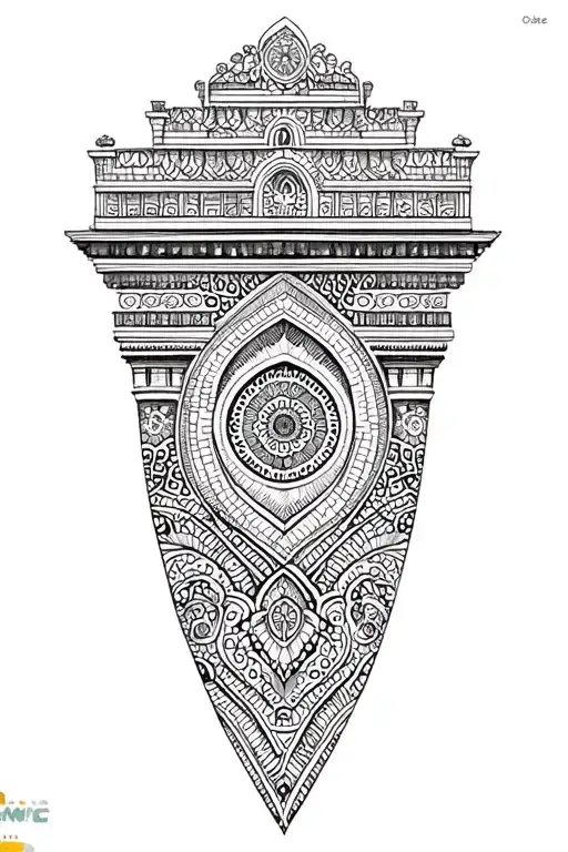 Create a tattoo design inspired by the intricate patterns seen in Portuguese architecture tattoo design idea