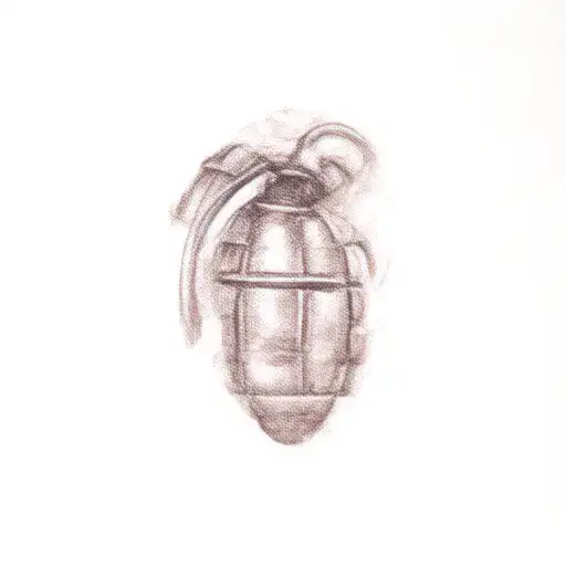 Grenade instead of a heart tattoo design idea