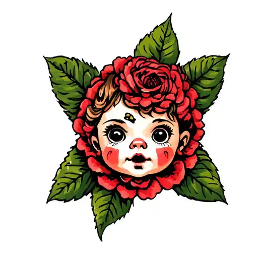 traditional crybaby  tattoo design idea