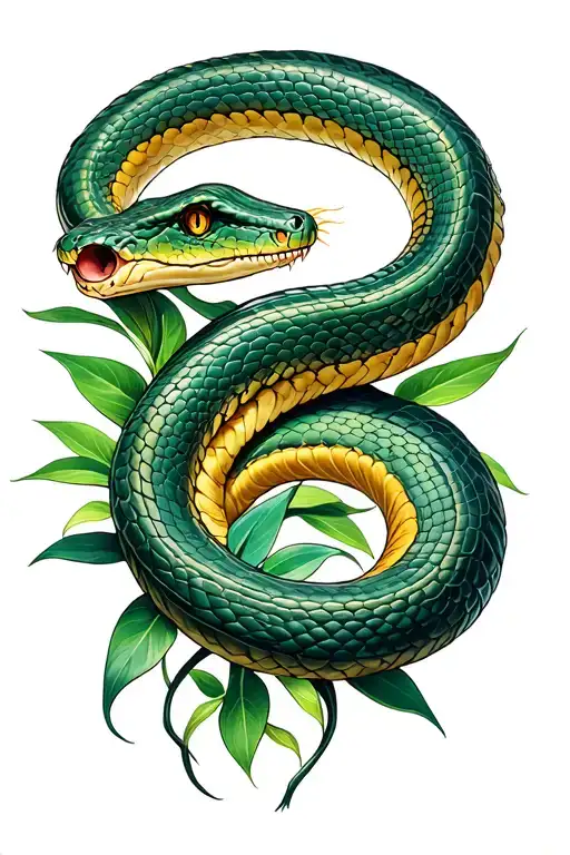 You can make an image as a reference for me to get an idea of what combines beyond plants with the snake I already have tattoo design idea