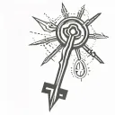 key blade stylized tattoo design idea