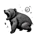 sheet ghost bear floating tattoo design idea