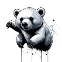 sheet ghost bear floating tattoo design idea