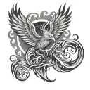 phoenix rising from flames tattoo design idea
