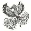 phoenix rising from flames tattoo design idea