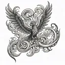 phoenix rising from flames tattoo design idea