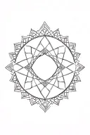 I would like a tattoo in the back in diamond or round geometric es feminine a pervit style berber mandala with thick line tattoo design idea