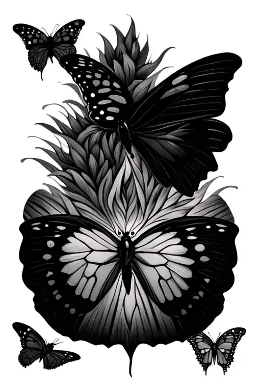 butterfly effect and freedom love tattoo design idea