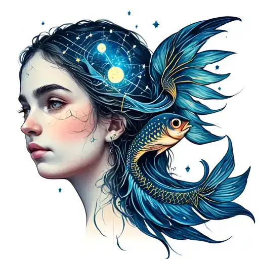 Pisces Gemini Libra constellation tattoo design idea