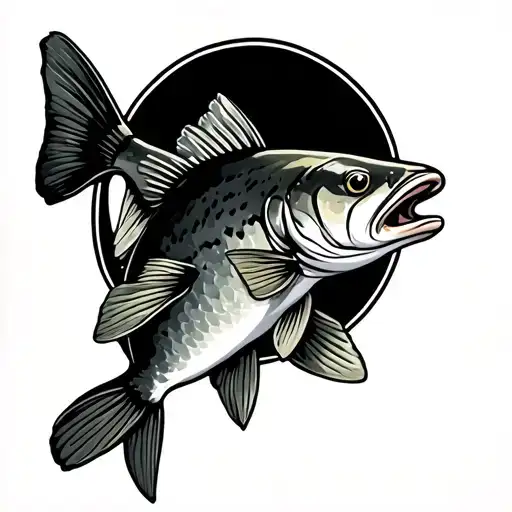 Trout tattoo design idea