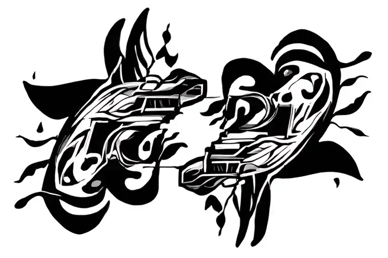 After water the last one put me through , he hud me gunshot two tattoo design idea