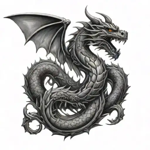 infinity symbol dragon tattoo design idea
