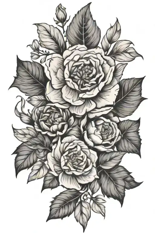 botanical tattoo design idea