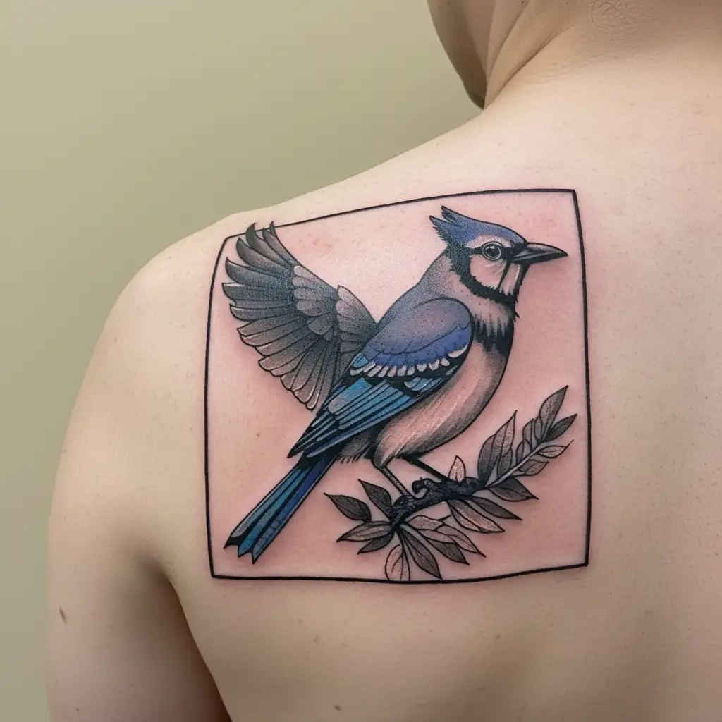 Bluejay tattoo design idea