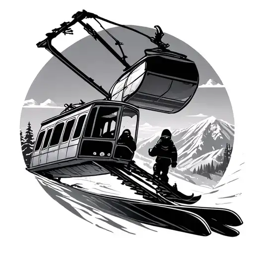 ski gondola tattoo design idea