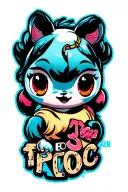 90s cartoon characters tattoo design idea