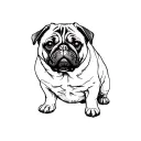 Young pug tattoo design idea