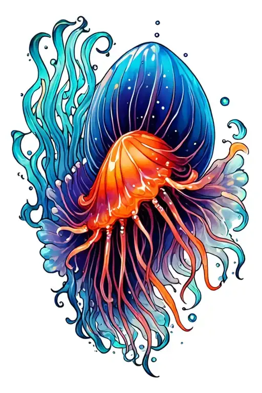 jelly fish tattoo design idea