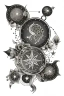 constellation Aries Virgo and Sagittarius symbol tattoo design idea