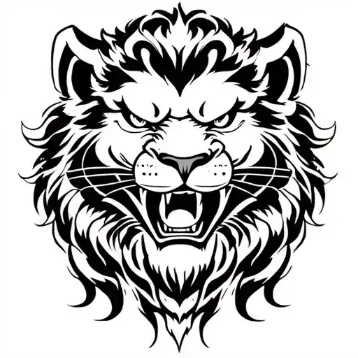 angry lion black and white tattoo tattoo design idea