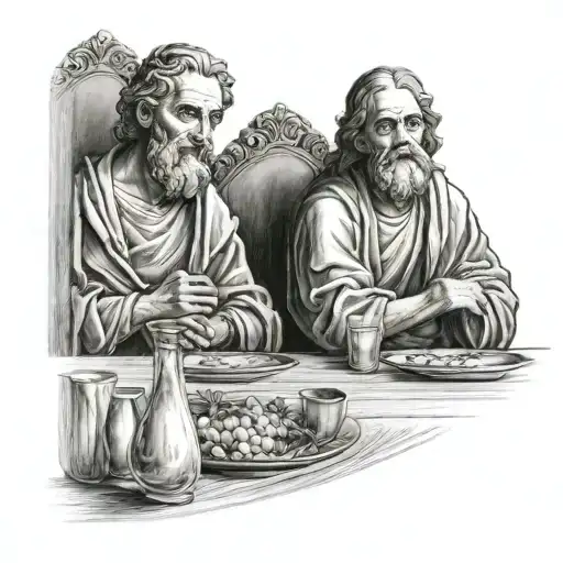 hyper realistic of the last supper tattoo black tattoo design idea